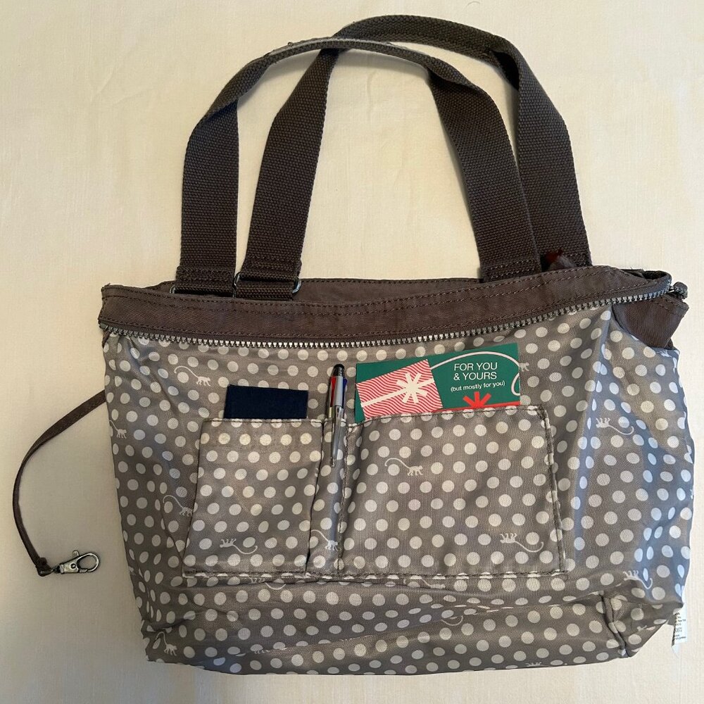 Kipling Gray Tote Bag – Style TM5251-076 – Polka Dot Lining - Picture 10 of 15
